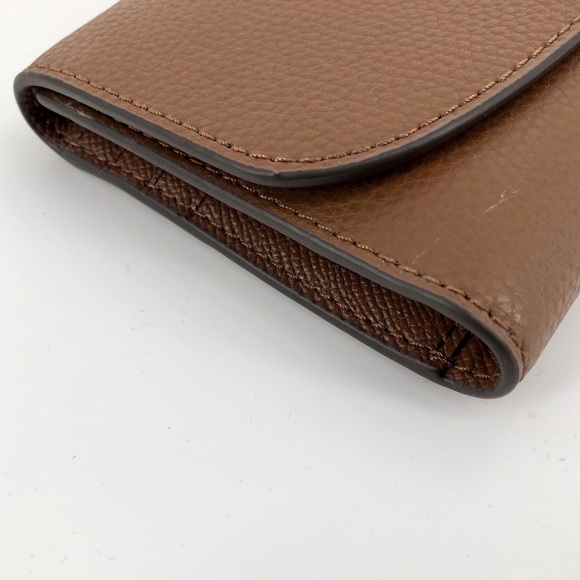 COACH Tri-Fold Checkbook Wallet Saddle Brown - Picture 3 of 8